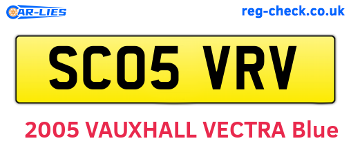 SC05VRV are the vehicle registration plates.