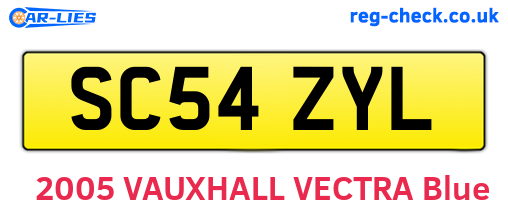 SC54ZYL are the vehicle registration plates.