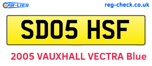 SD05HSF are the vehicle registration plates.