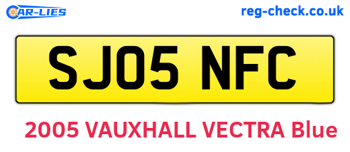 SJ05NFC are the vehicle registration plates.