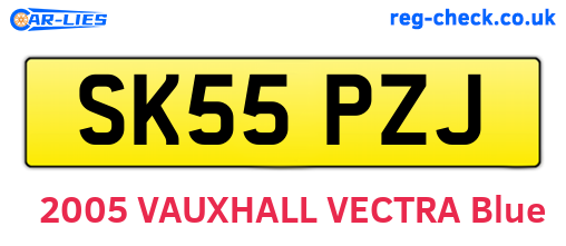 SK55PZJ are the vehicle registration plates.