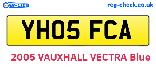 YH05FCA are the vehicle registration plates.