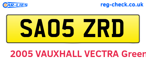 SA05ZRD are the vehicle registration plates.