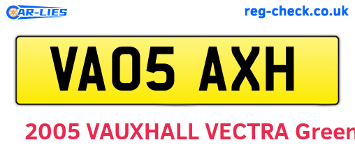 VA05AXH are the vehicle registration plates.
