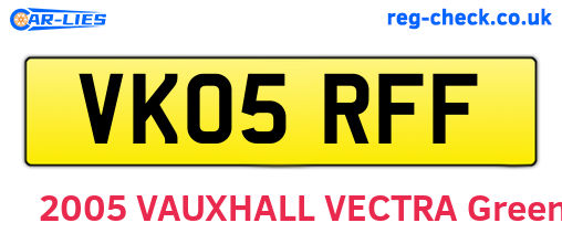 VK05RFF are the vehicle registration plates.