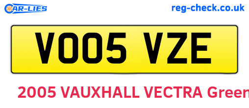 VO05VZE are the vehicle registration plates.