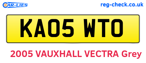 KA05WTO are the vehicle registration plates.