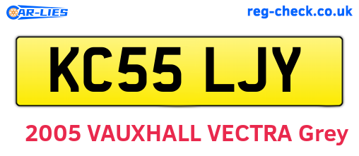 KC55LJY are the vehicle registration plates.