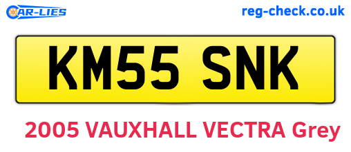 KM55SNK are the vehicle registration plates.