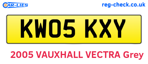 KW05KXY are the vehicle registration plates.