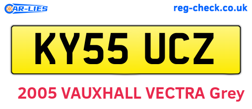 KY55UCZ are the vehicle registration plates.