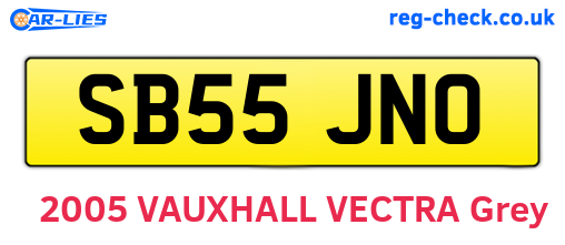 SB55JNO are the vehicle registration plates.