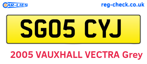 SG05CYJ are the vehicle registration plates.