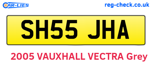 SH55JHA are the vehicle registration plates.