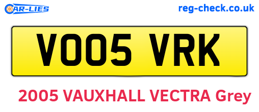 VO05VRK are the vehicle registration plates.