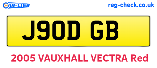 J90DGB are the vehicle registration plates.