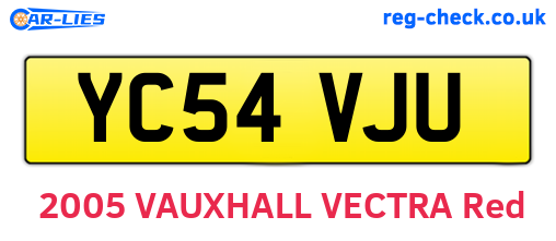 YC54VJU are the vehicle registration plates.