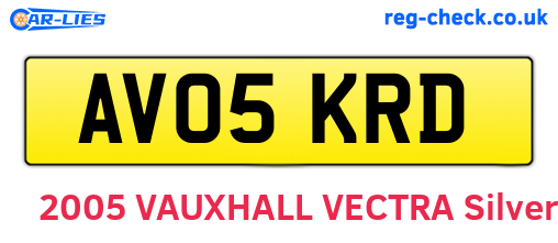 AV05KRD are the vehicle registration plates.