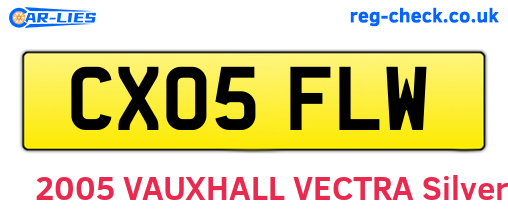 CX05FLW are the vehicle registration plates.
