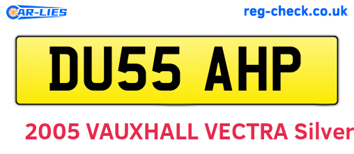 DU55AHP are the vehicle registration plates.