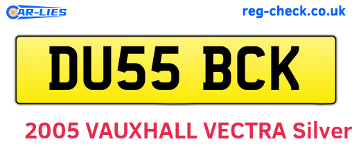 DU55BCK are the vehicle registration plates.