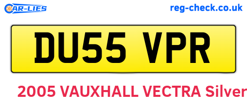 DU55VPR are the vehicle registration plates.