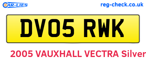 DV05RWK are the vehicle registration plates.
