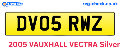 DV05RWZ are the vehicle registration plates.