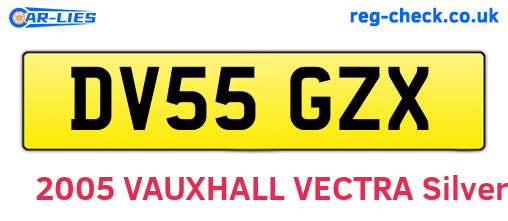 DV55GZX are the vehicle registration plates.