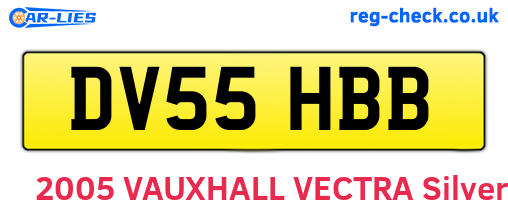 DV55HBB are the vehicle registration plates.