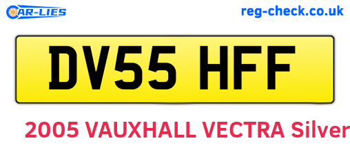 DV55HFF are the vehicle registration plates.