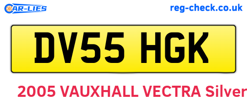 DV55HGK are the vehicle registration plates.