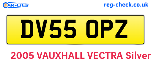 DV55OPZ are the vehicle registration plates.