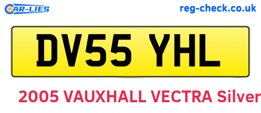 DV55YHL are the vehicle registration plates.
