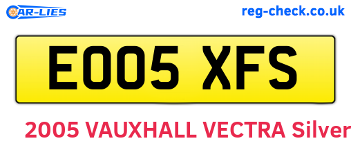 EO05XFS are the vehicle registration plates.