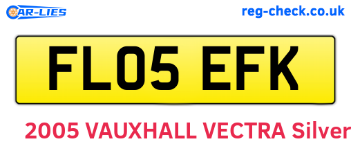 FL05EFK are the vehicle registration plates.