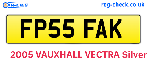 FP55FAK are the vehicle registration plates.