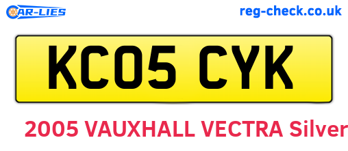KC05CYK are the vehicle registration plates.