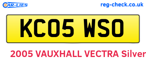 KC05WSO are the vehicle registration plates.