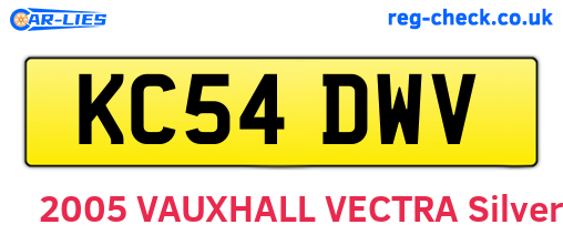 KC54DWV are the vehicle registration plates.