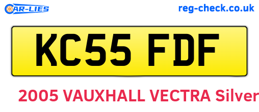 KC55FDF are the vehicle registration plates.