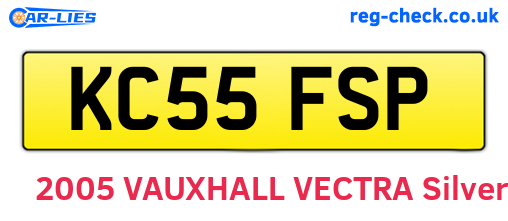 KC55FSP are the vehicle registration plates.