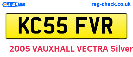 KC55FVR are the vehicle registration plates.