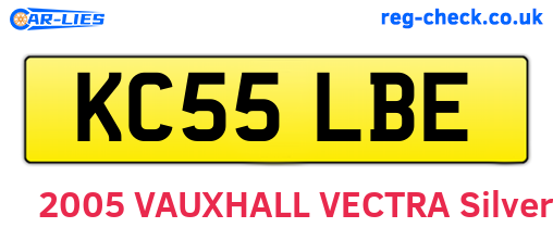KC55LBE are the vehicle registration plates.