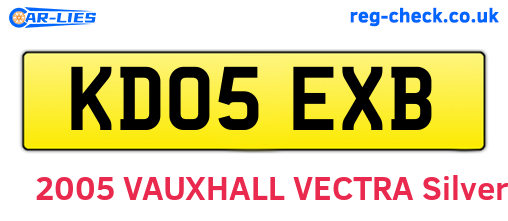 KD05EXB are the vehicle registration plates.