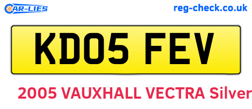 KD05FEV are the vehicle registration plates.