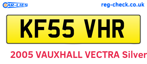 KF55VHR are the vehicle registration plates.