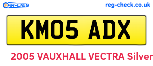 KM05ADX are the vehicle registration plates.