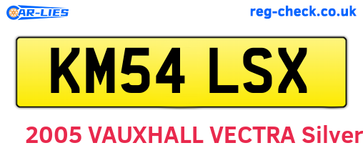 KM54LSX are the vehicle registration plates.