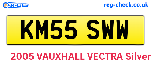 KM55SWW are the vehicle registration plates.